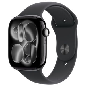 Apple Watch Series 11 GPS 46mm Jet Black Aluminium Case with Black Sport Band M/L – MEUX4
